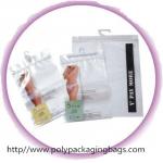 Customized CPE Or LDPE Poly Bags With Hangers For Lingerie / Briefs for sale
