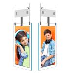 Indoor White 43 Inch Digital Hanging LCD Screen Ultra Thin Dual Sided Ceiling Mounted for sale