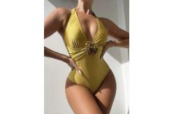 China High Elasticity Ladies One Piece Swimsuit With Solid Pattern And Medium Thickness supplier