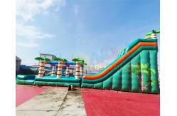 China Long Palm Tree Bounce House Pool Inflatable Water Slide supplier