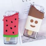 Kids Cute Ice Cream Shaped Water Bottle Cup With Straw 10OZ for sale