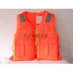 Marine Rigid Foam Orange Work Life Jacket 86-5 Adult Life Vest For Immigrants for sale