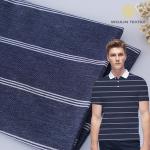 Breathable And Fashionable Comfortable Cotton Feel Striped Knit Fabric For Casual Tops for sale