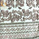 Customized Gold Embroidery Lace Handmade Beaded Decorative Lace Fabric for sale