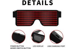 China Luminous Glowing LED Flash Glasses Eye Wear 11 Adjustable Patterns Halloween supplier