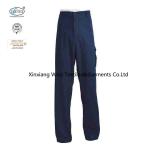 Navy Blue 360gsm Cotton Twill Safety FR Pants For Oil Gas Industries for sale
