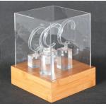 Custom Logo Engraved Bamboo Display Unit Acrylic Watch Display Case Durable for sale