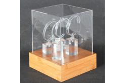 China Custom Logo Engraved Bamboo Display Unit Acrylic Watch Display Case Durable supplier