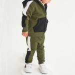 Cotton Boys Zipper Hoodie Sweatsuit Set  Two Piece Kids Clothes Set Customized Printing for sale