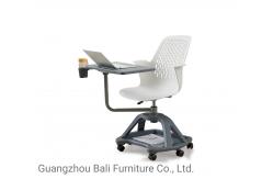 China PP Plastic Training Room Tables And Chairs With Wheels And Writing Pad supplier