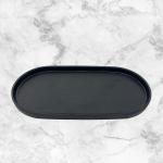 Matte Black 11 Inch Melamine Salad Plate Dinnerware Oval Shape Plates for sale