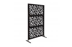 China Black Shelf Room Divider Screen Foldable Rectangle Carved Design supplier