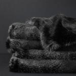 Black Mink Throw Faux Fur Blanket Soft Classic Rectangular Eco - Friendly for sale