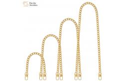 China Diy Bag Handbag Purse Replacement Flat Metal Chain Strap With Buckle supplier