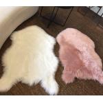 Soild Plush Faux Fur Animal Rug , Luxury Fur - Thick White Washable Faux Fur Rug for sale