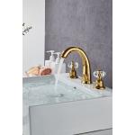 Electroplate Double Handle Rose Gold Wash Basin Faucet for sale