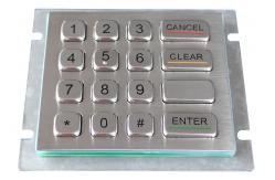 China 16 Keys 304 Stainless Steel Keypad With Arabic Numeric / Vandal Proof supplier