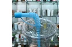 China 100-Pack Clear Plastic Round Cup Lids with Custom Logo supplier