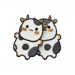 T Shirt Animal Embroidery Patches Die Cut Border White Black Yellow Color for sale