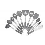 Modern Grey Silicone Kitchen Utensil Set High Temp Resistant Corrosionfree for sale