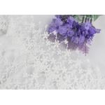 Wide Handmade Flower Embroidered Tulle Lace Trim For Winter Wedding Dressmaking for sale