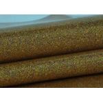 Synthetic Mirror Leather Glitter Fabric Roll / Gold Glitter Fabric 0.4mm Thickness for sale