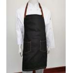 manufacture process and custom polycotton water proof apron with pocket and buckle adjustable shoulder strap for sale