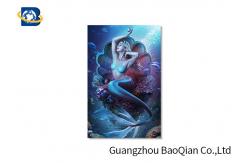 China Beautiful 3D Printed Greeting Cards Pretty Mermaid Image PET Material Customized supplier