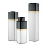 Rotary Square Airless Bottle 15ml 30ml 50ml Double Wall Silk Screening Matte Packaging Bottle for sale