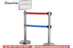 China Pointer Frame Retractable Belt Stanchions Sign Holder To Inform Visitors supplier