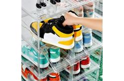 China Front Open Clear Shoes Box With Custom Logo Transparent supplier