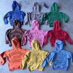 Oversized French Terry Hoodie  Applique Embroidered Patch Sweatshirt Elastic Waistband