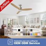 Dimmable LED 52 Inches Solid Wood Ceiling Fan Light With Smart App Control