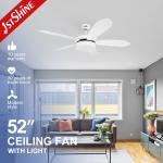 52inch 6 Speeds Remote LED Ceiling Fan With 5 ABS Blades for sale