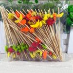 Biodegradable Decorative Bamboo Cocktail Party Skewer Bamboo Cocktail Picks for sale