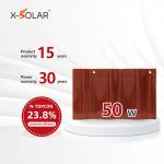 60W Red Curved Solar Roof Tiles BIPV Photovoltaic Roof Tiles With CE Certification for sale