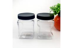 China 125mm Height 650ML Square Plastic Food Jars With Screw Cap supplier