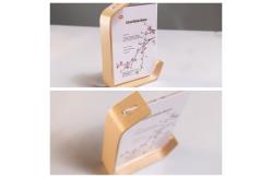 China Popular Multi-functional L Shape Acrylic Photo Picture Frame with Wood Base supplier