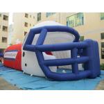 Outdoor advertising inflatable green football helmet tunnel for sale