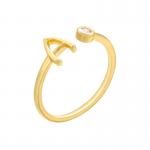 Engagement gold plated initial ring