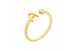 China Engagement gold plated initial ring supplier