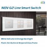 Controlling Light KNX Wall Switch 24V Tempered Glass Frame With Plastic Modular for sale
