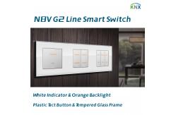 China Controlling Light KNX Wall Switch 24V Tempered Glass Frame With Plastic Modular supplier