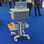 Height Adjustable Medical Computer Cart With Locking Drawers Mobile Laptop Workstation