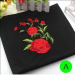 Polyester Embroidered Iron On Patches Appliques With Boutique Rose Flower 19*14 cm for sale