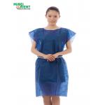 Blue Disposable Waterproof PP Isolation Gown No Sleeve For Hospital for sale
