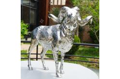 China Small Sheep Garden Statue , Outdoor Metal Sheep Sculpture With Surface Electrolysis supplier