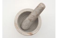 China Round Stone Mortar And Pestle , Marble Bowl With Grinder Handcrafts supplier