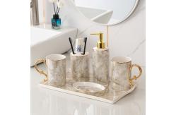 China Modern Sanitary Equipment Ceramic Soap Dispenser Set Round Shape supplier