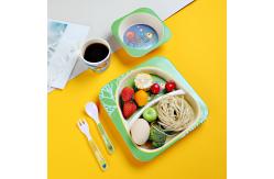 China Bamboo Fiber Childrens Dinner Set With Cute Animal Design And FDA Level supplier